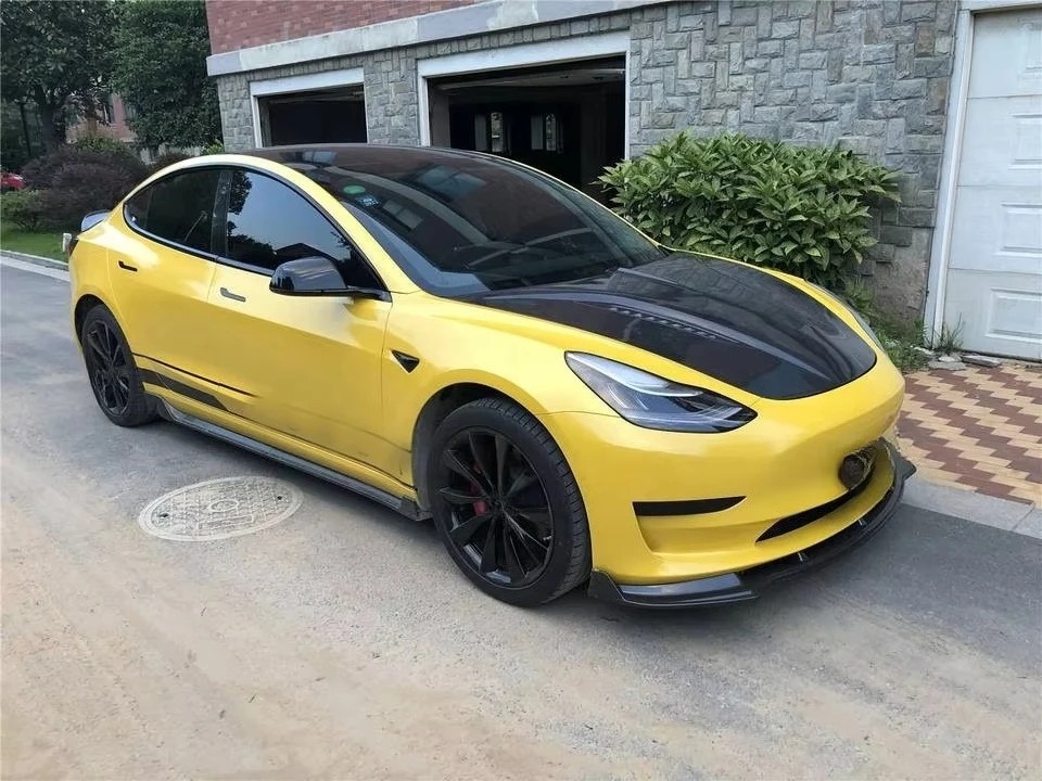 High Quality Front Engine Hood Cover for 2021  Model 3 Carbon Fiber Bonnet